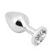Rosebud Anal Plug medium silver - clear