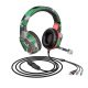 Ακουστικά Stereo Gaming Hoco ESD08 3.5mm με Μικρόφωνο Ρύθμιση Έντασης Ήχου LED Τριπλό Κονέκτορα Πράσινο Παραλλαγής