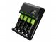 Φορτιστής Μπαταριών Green Cell GRSETGC02 VitalCharger για AA/AAA με Micro USB και USB-C 0.5W/1.5V/1.2A με 4 X AAA/HR03  800mAh