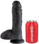 King Cock 20cm with Balls (Black)