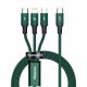 Baseus Rapid Series Braided USB to micro USB / Type-C / Lightning Cable 3A Πράσινο 1.5m  (CAMLT-SC06) (BASCAMLT-SC06)