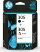 HP 305 Γνήσιο Πακέτο 2 Μελανιών Εκτυπωτή InkJet Πολλαπλό (Color) / Μαύρο (6ZD17AE)