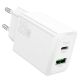 Φορτιστής Ταξιδίου Hoco N69 Nuevo PD20W 5V QC3.0A με 2 Εξόδους Φόρτισης 1xUSB-C και 1xUSB-A Λευκός