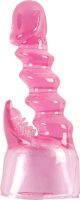 Wand Attachment - Ribbed Shaft - 4cm Dia. (Pink)