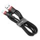 Baseus Cafule Cable Durable Nylon Braided Wire USB / Lightning QC3.0 2.4A 0,5M black-red CALKLF-A19  