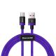 Baseus Purple Gold Red USB / USB-C Cable with Nylon Braid SuperCharge 40W Quick Charge 3.0 QC3.0 1M purple (CATZH-A05)