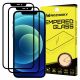 Wozinsky 2x Tempered Glass Full Glue Super Tough Screen Protector Full Coveraged with Frame Case Friendly for iPhone 12 Pro Max black 