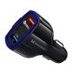Wozinsky universal Car Charger 2x USB / USB Type C Quick Charge 3.0 QC3.0 μαύρο (WCC-01)