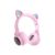 Hoco W27 Cat Ear Ασύρματα / Ενσύρματα On Ear Παιδικά Ακουστικά με 5 ώρες Λειτουργίας Ροζ HOC-W27-P