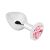 Rosebud Anal Plug medium silver - pink