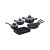 Herzberg Cookware Set of Aluminum with Stone Coating Black 10pcs (9016BLK) (HEZ9016BLK)